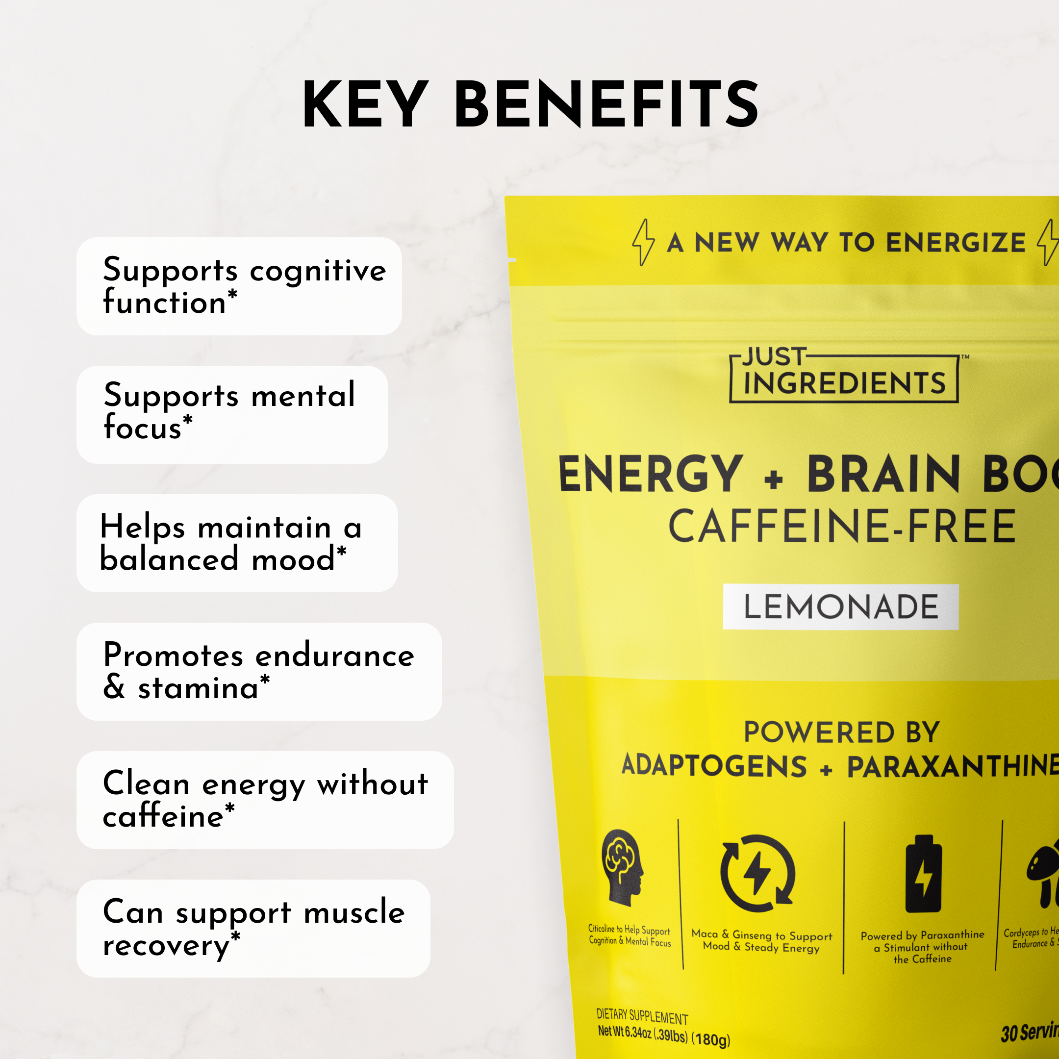 Energy + Brain Boost Lemonade (Paraxanthine) – Just Ingredients