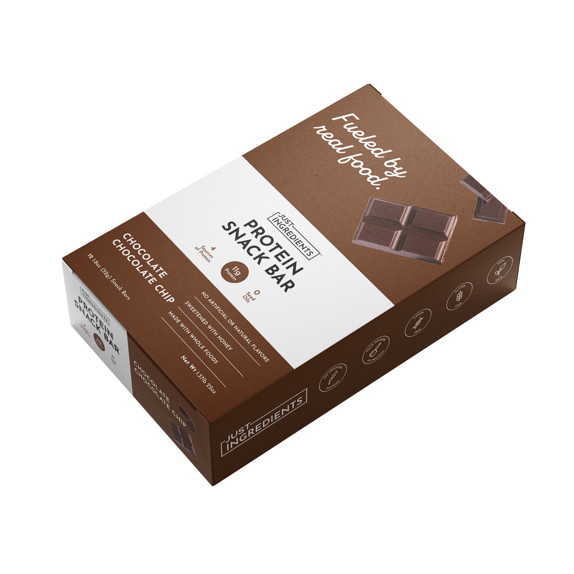 Chocolate Chocolate Chip Protein Snack Bars (Box of 12)