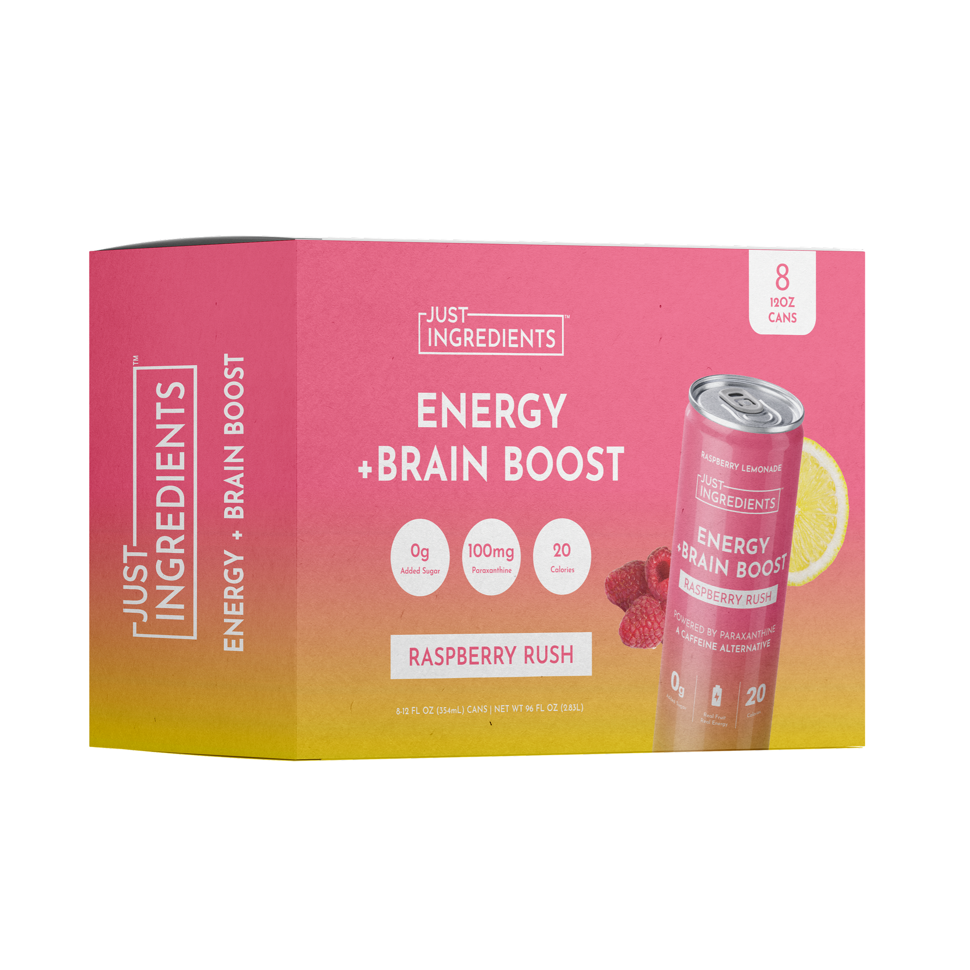 Energy + Brain Boost Raspberry Rush - 8 Pack