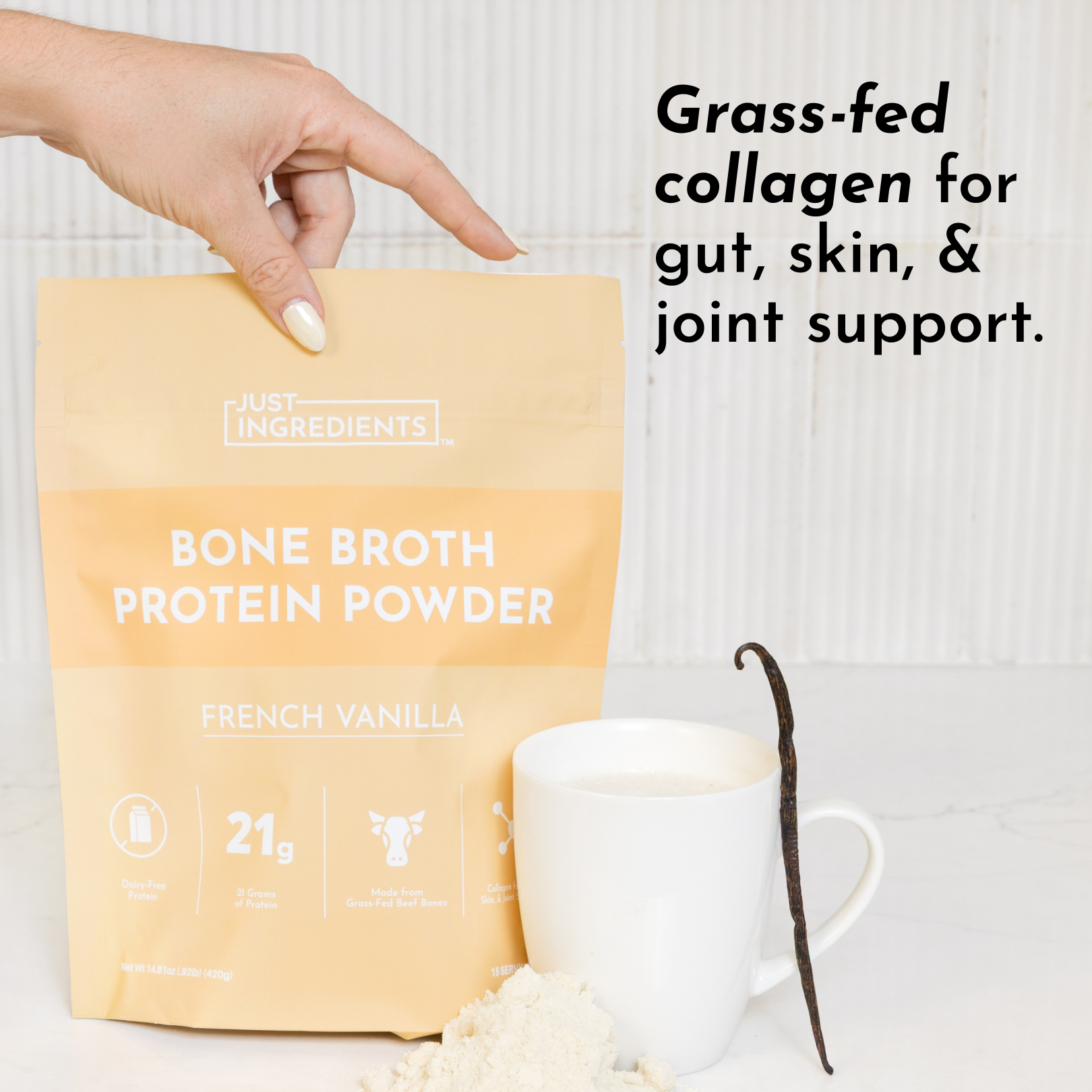 French Vanilla Bone Broth Protein Powder