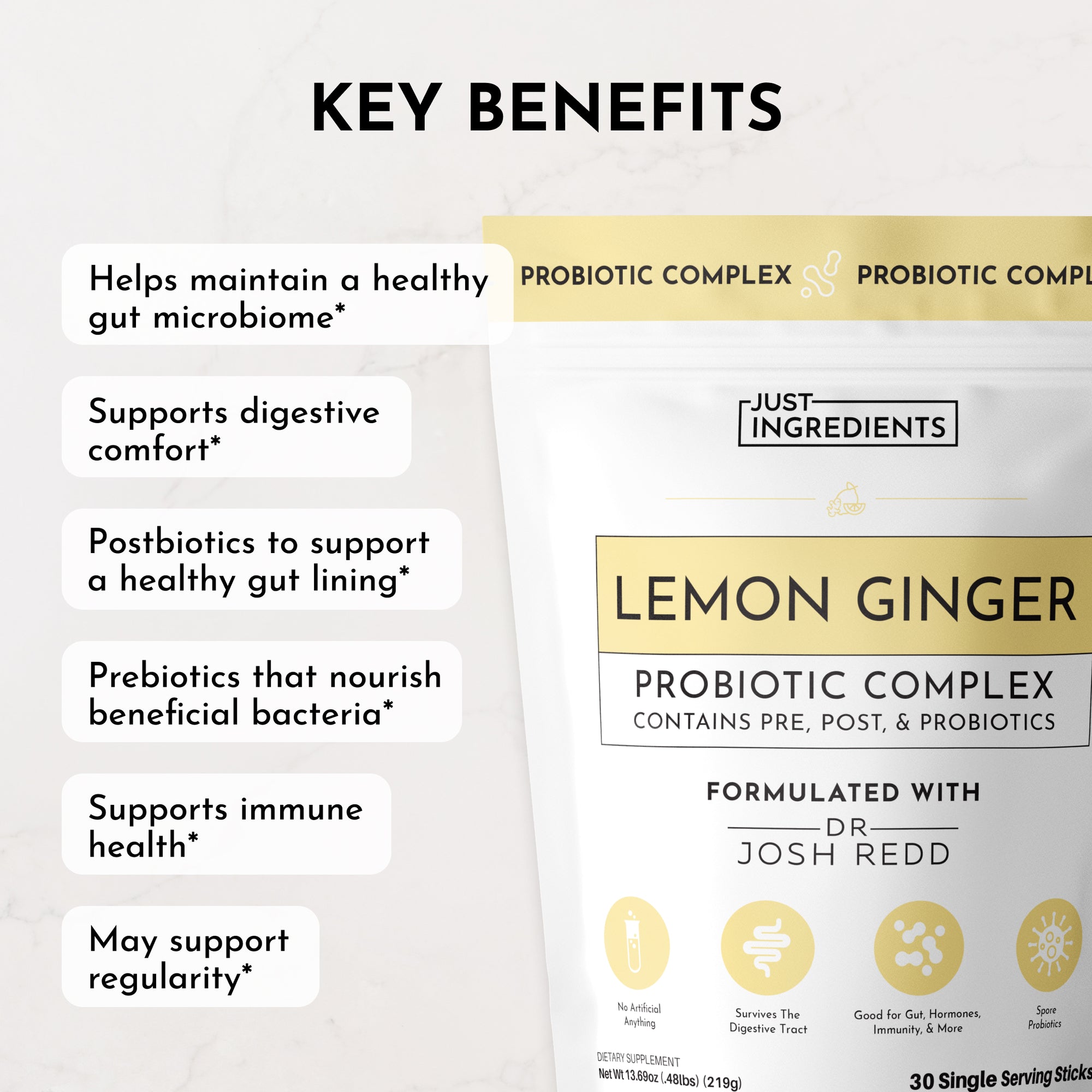 Lemon Ginger 3-In-1 Probiotic Complex