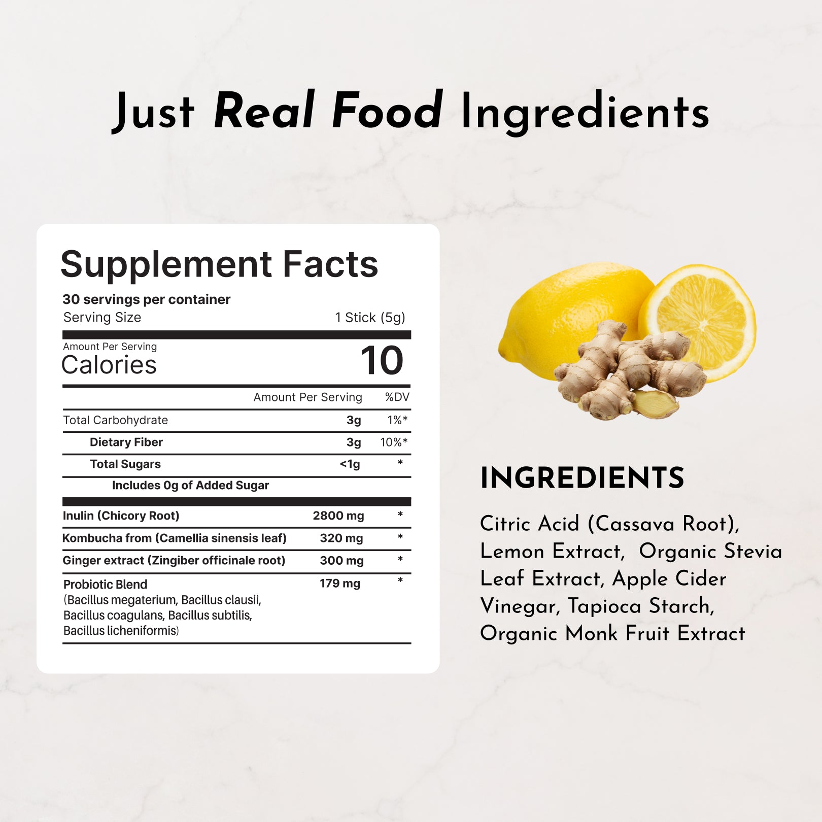 Lemon Ginger 3-In-1 Probiotic Complex