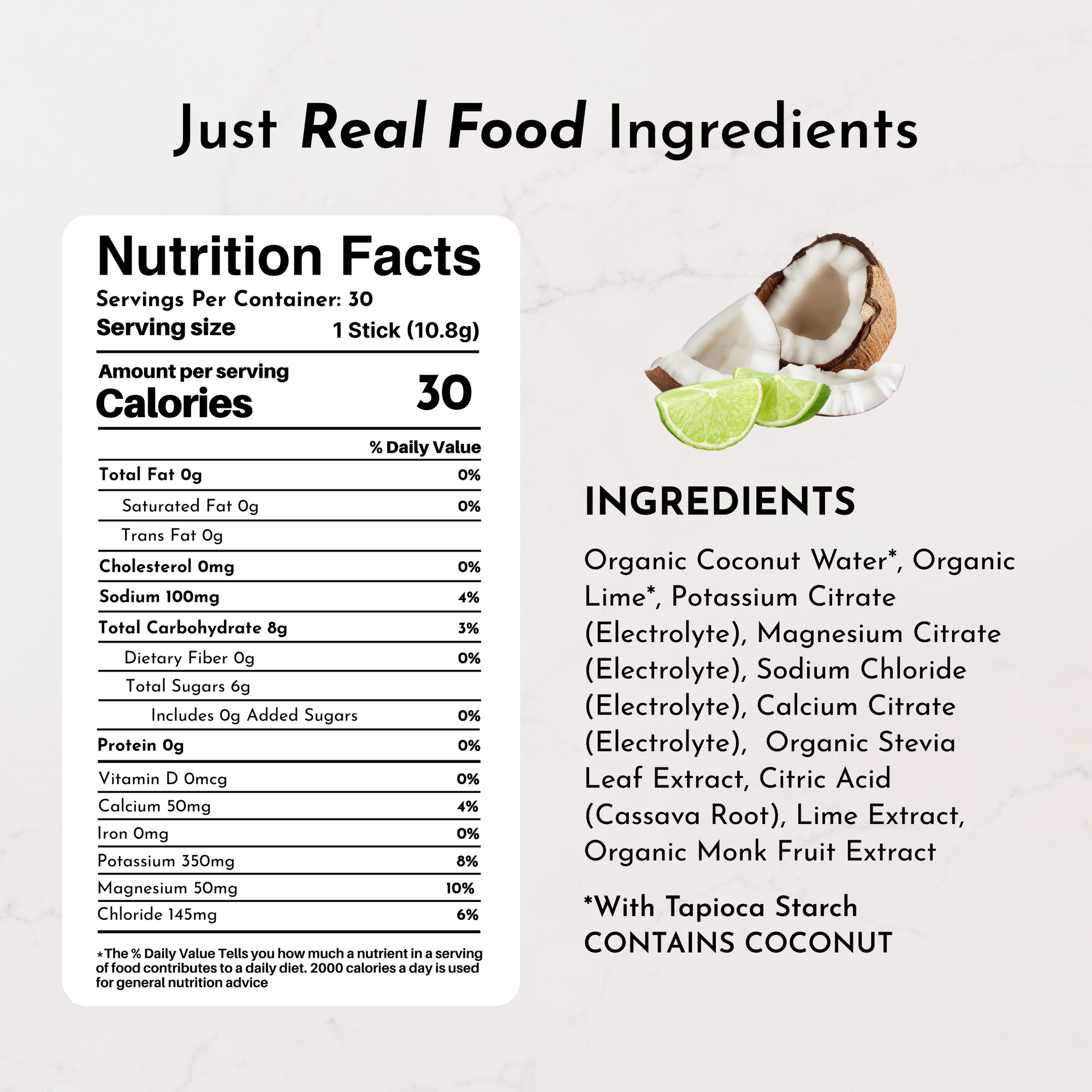 Coconut Lime Electrolytes Stick