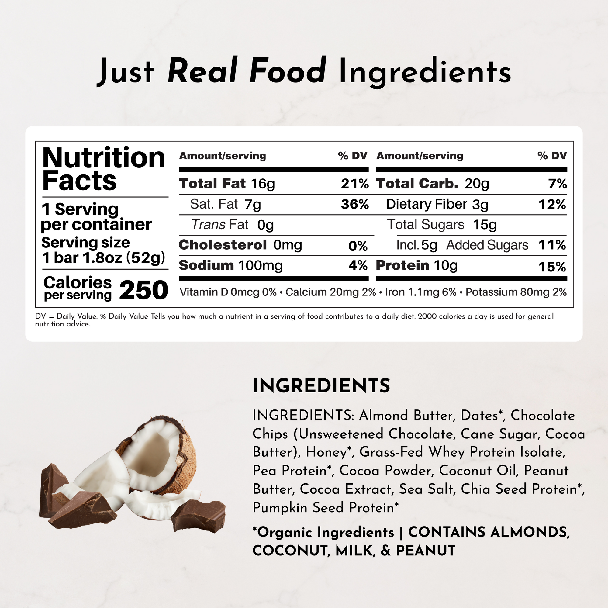 Protein Snack Bar - Coconut Chocolate Chip (12-pack)