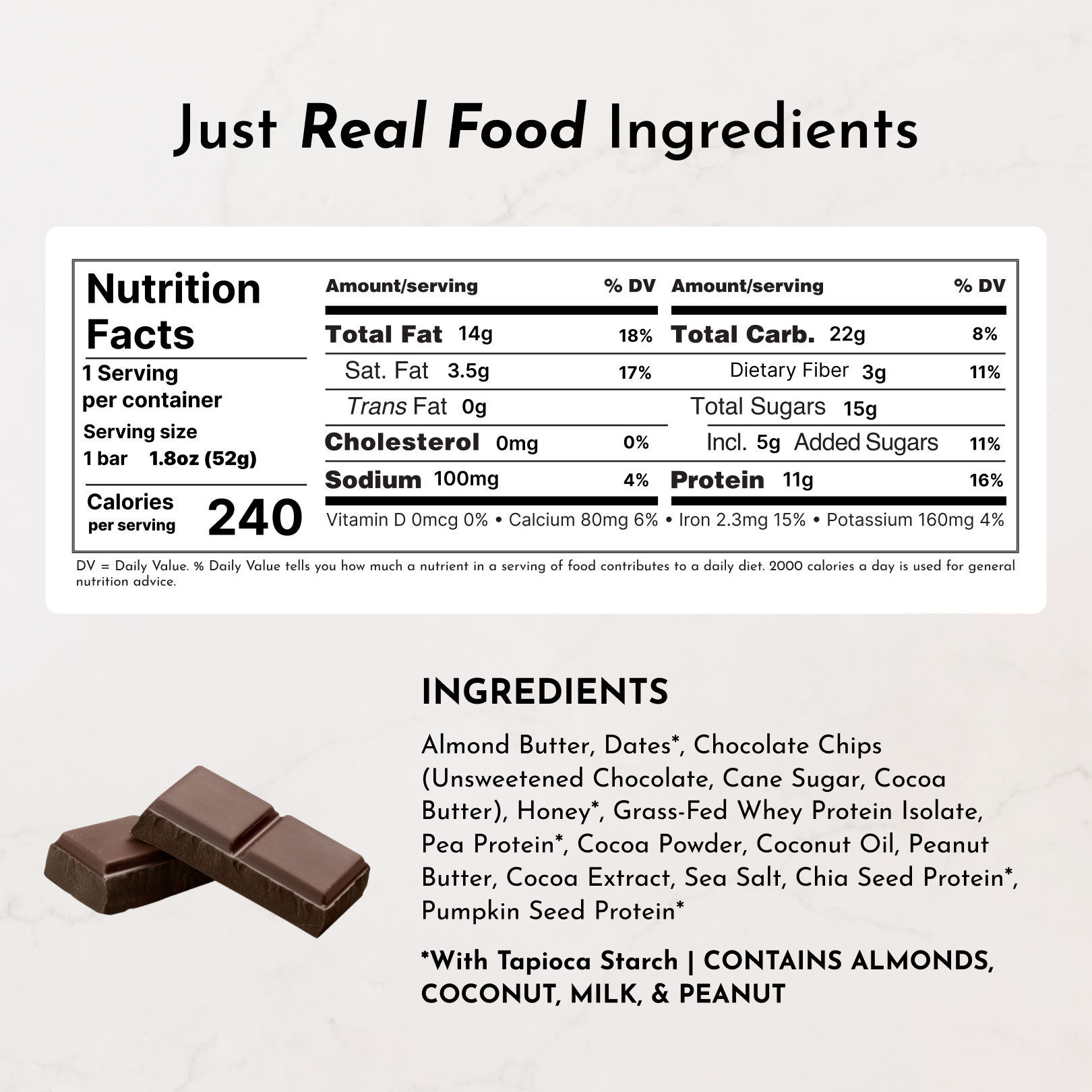 Chocolate Chocolate Chip Protein Snack Bars (Box of 12)