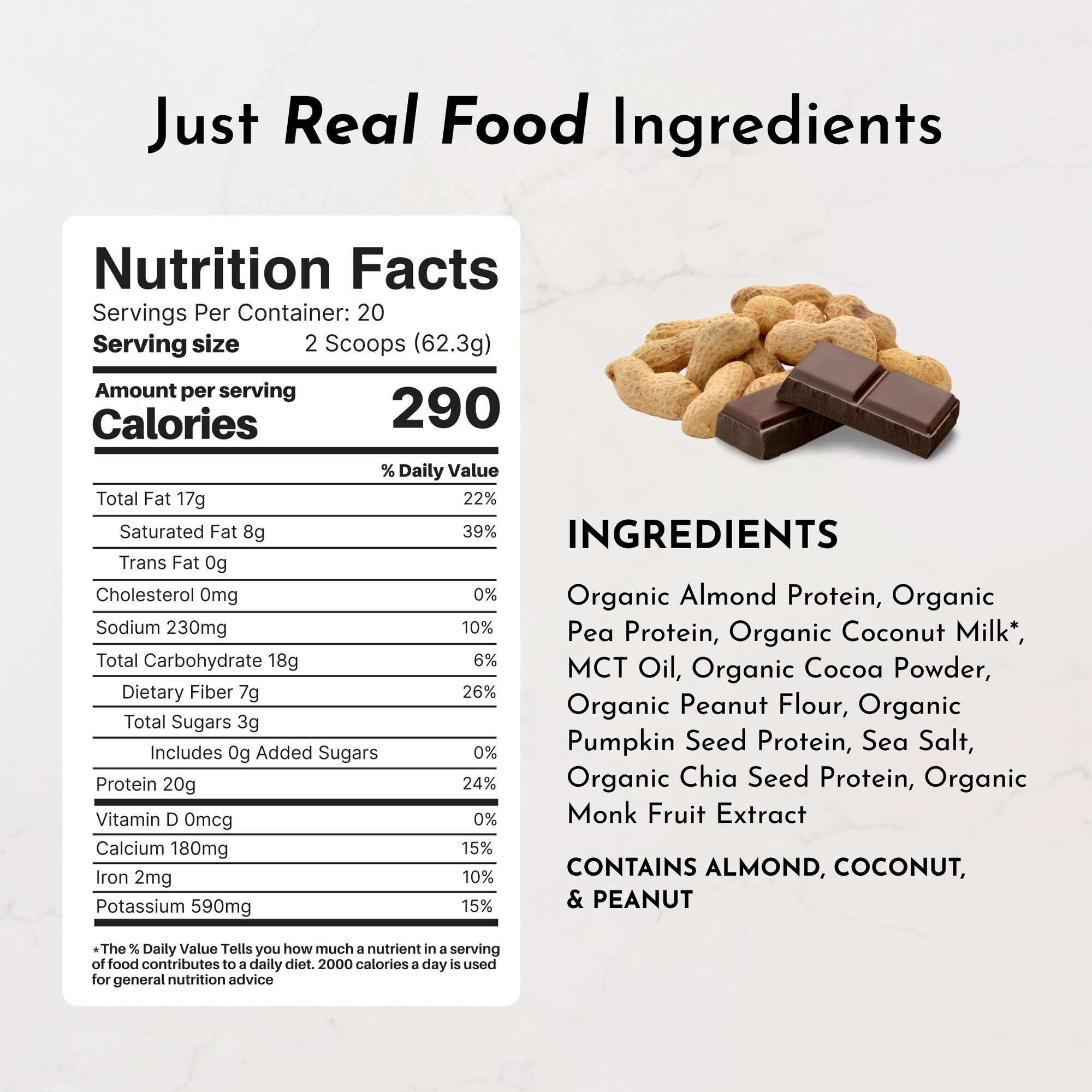 Vegan Peanut Butter Chocolate Protein Powder