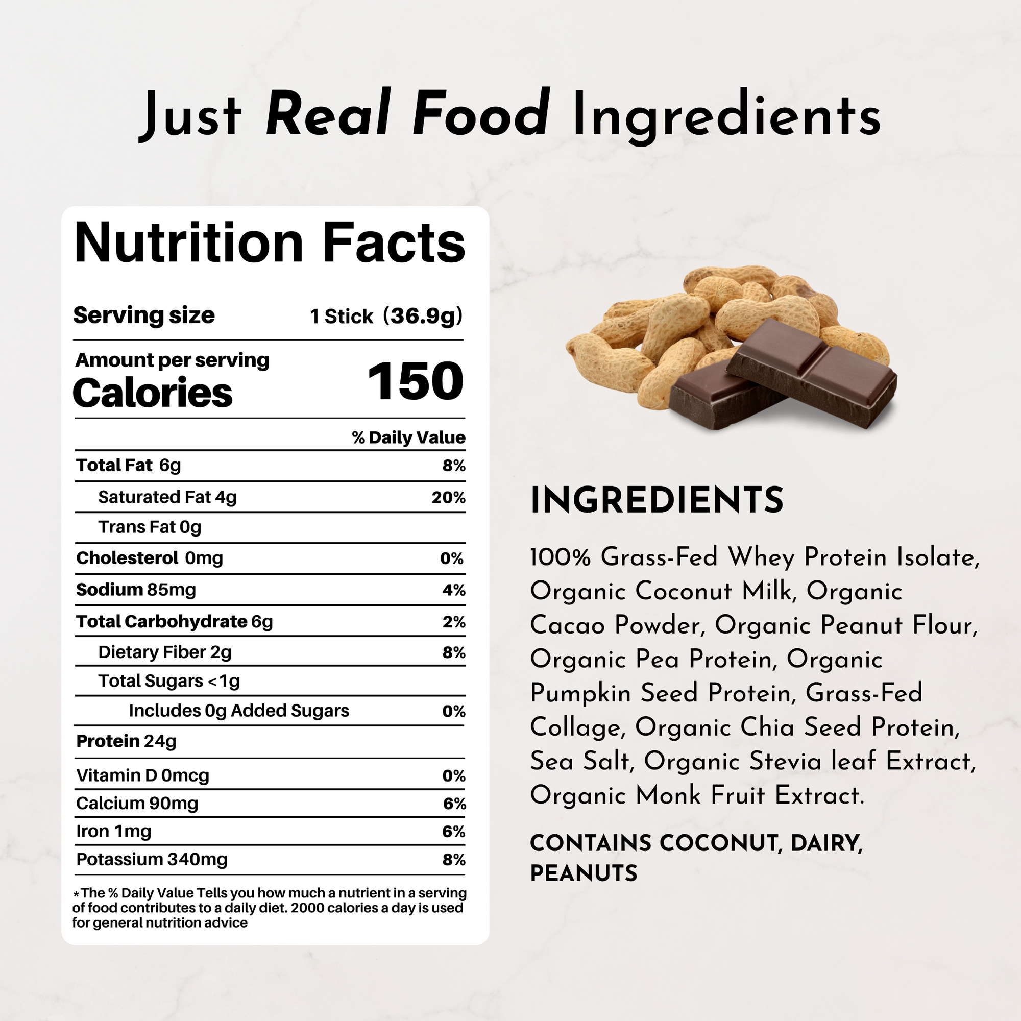 Creamy Peanut Butter Chocolate Protein Powder Stick