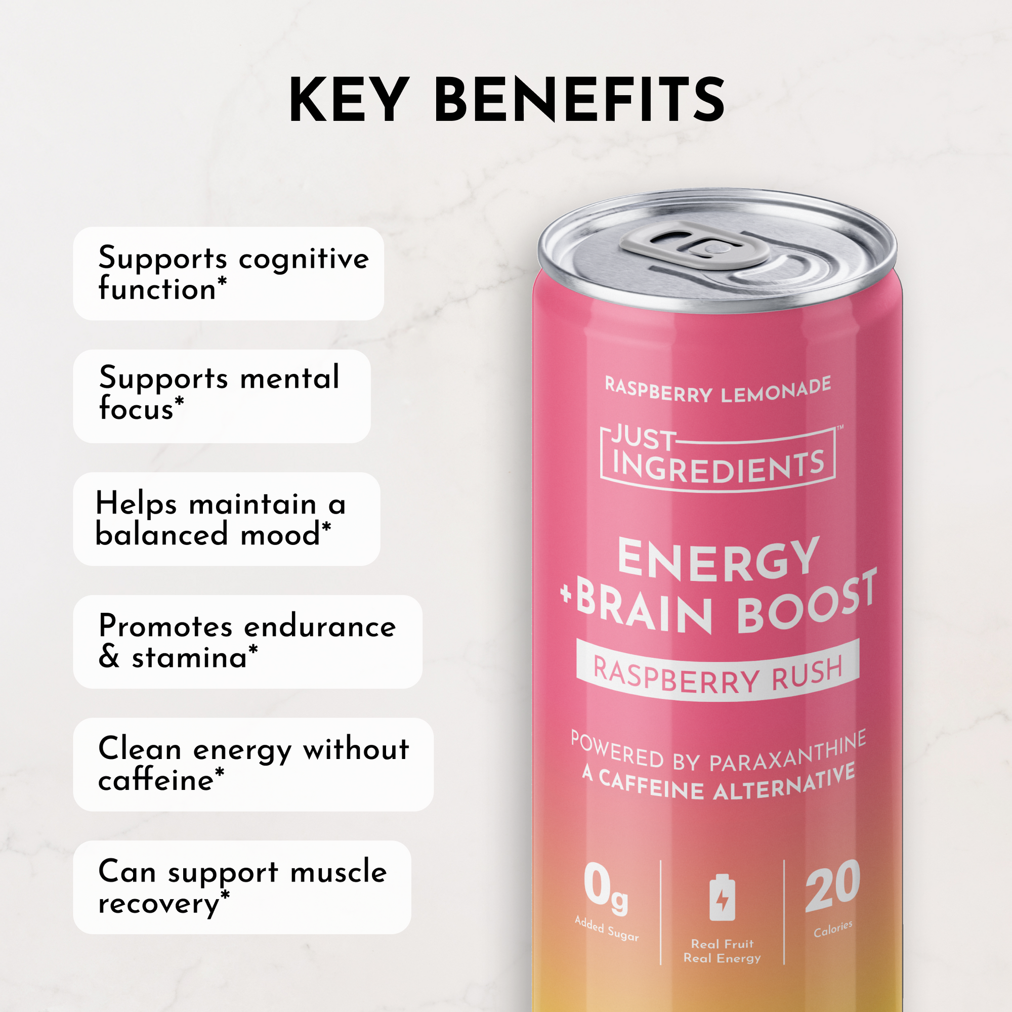 Energy + Brain Boost Raspberry Rush - 8 Pack