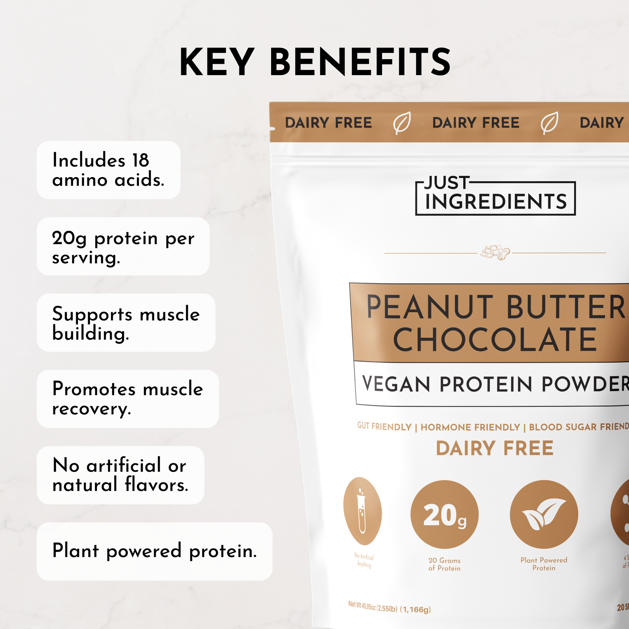 Vegan Peanut Butter Chocolate Protein Powder