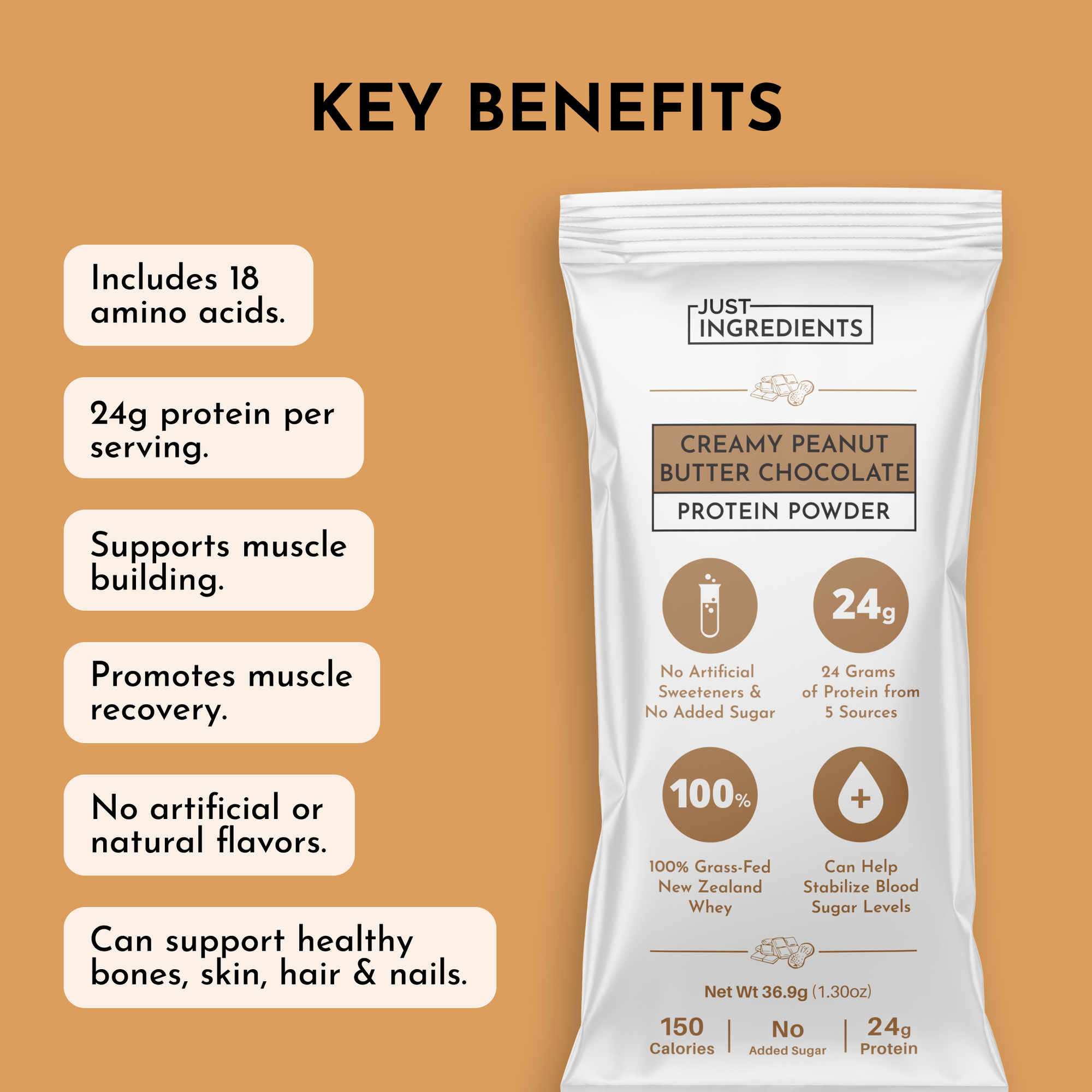 Creamy Peanut Butter Chocolate Protein Powder Stick