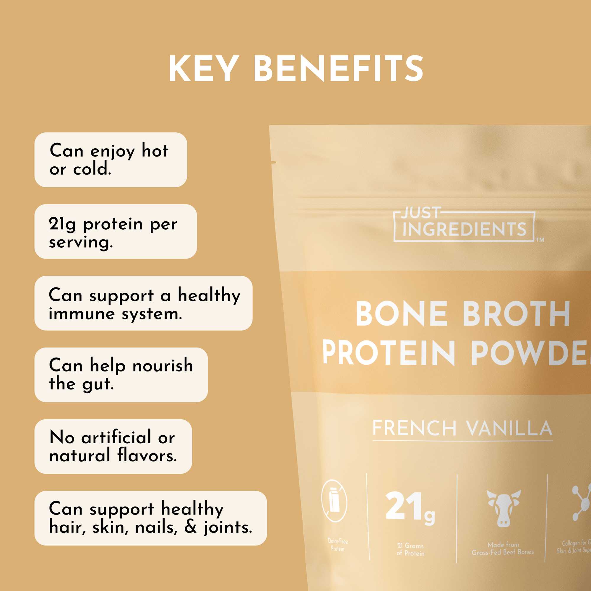 French Vanilla Bone Broth Protein Powder