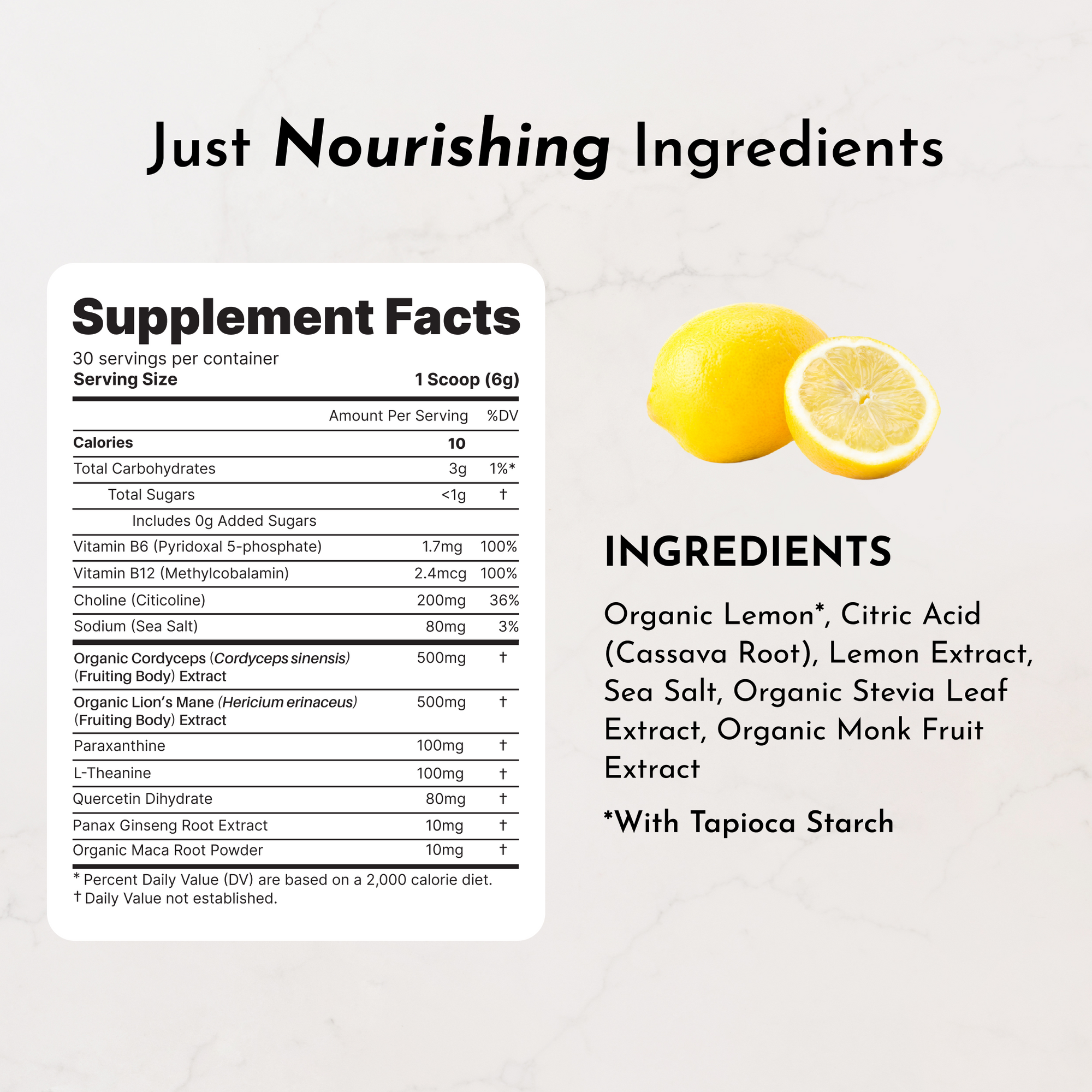 Energy + Brain Boost Lemonade (Paraxanthine) – Just Ingredients