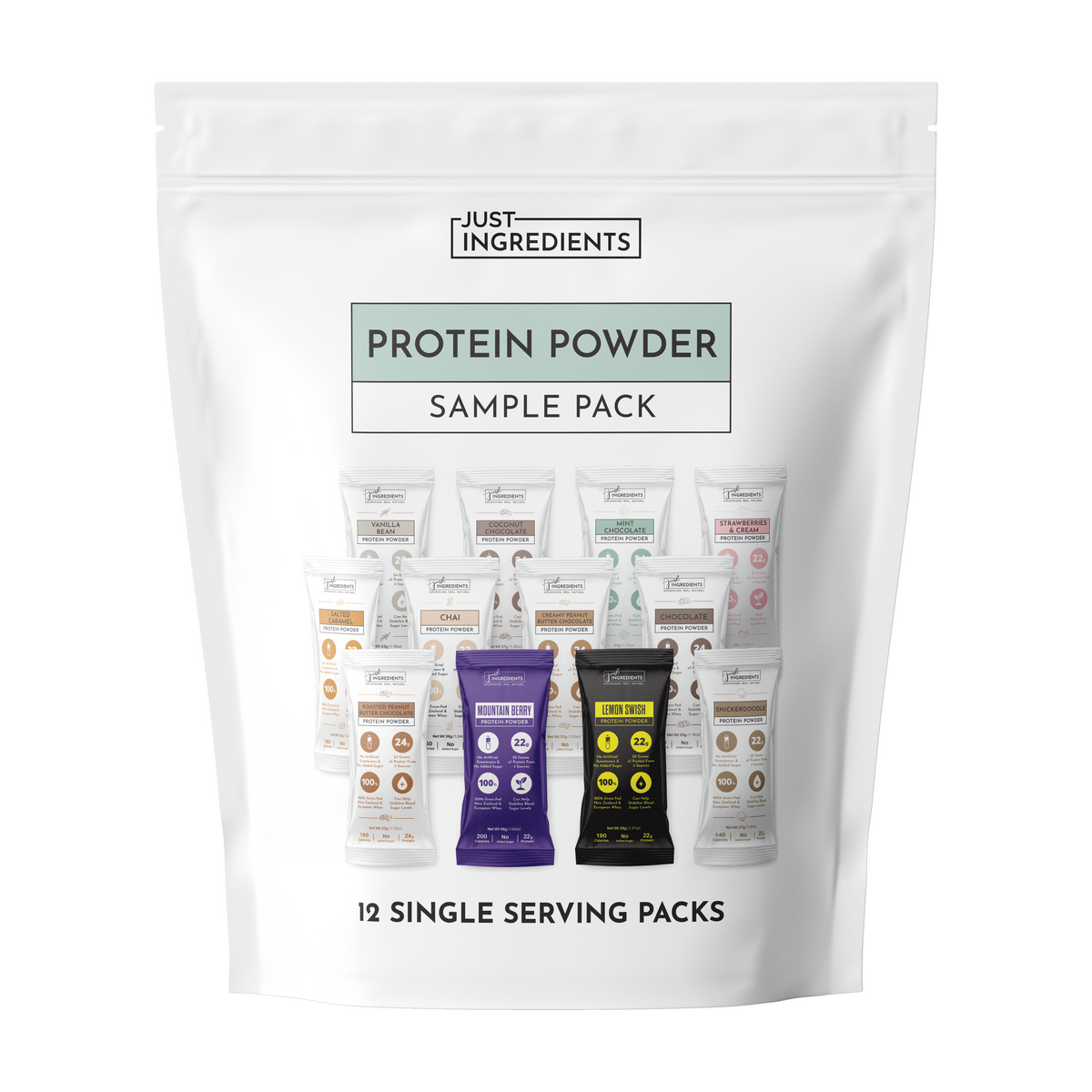 Protein Example Packets Protein Powder Sample Pack - 12 Flavors – Just Ingredients