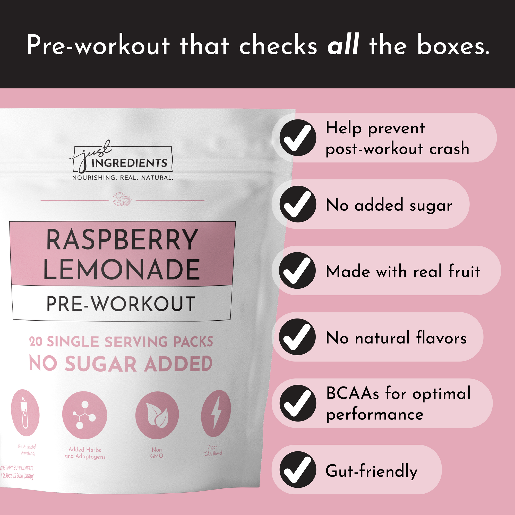 Raspberry Lemonade Pre-Workout Single Serving Packs (20)