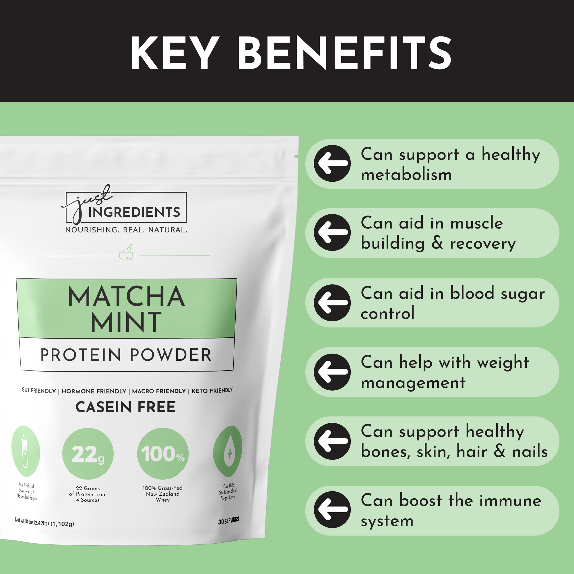 Matcha Mint Protein Powder