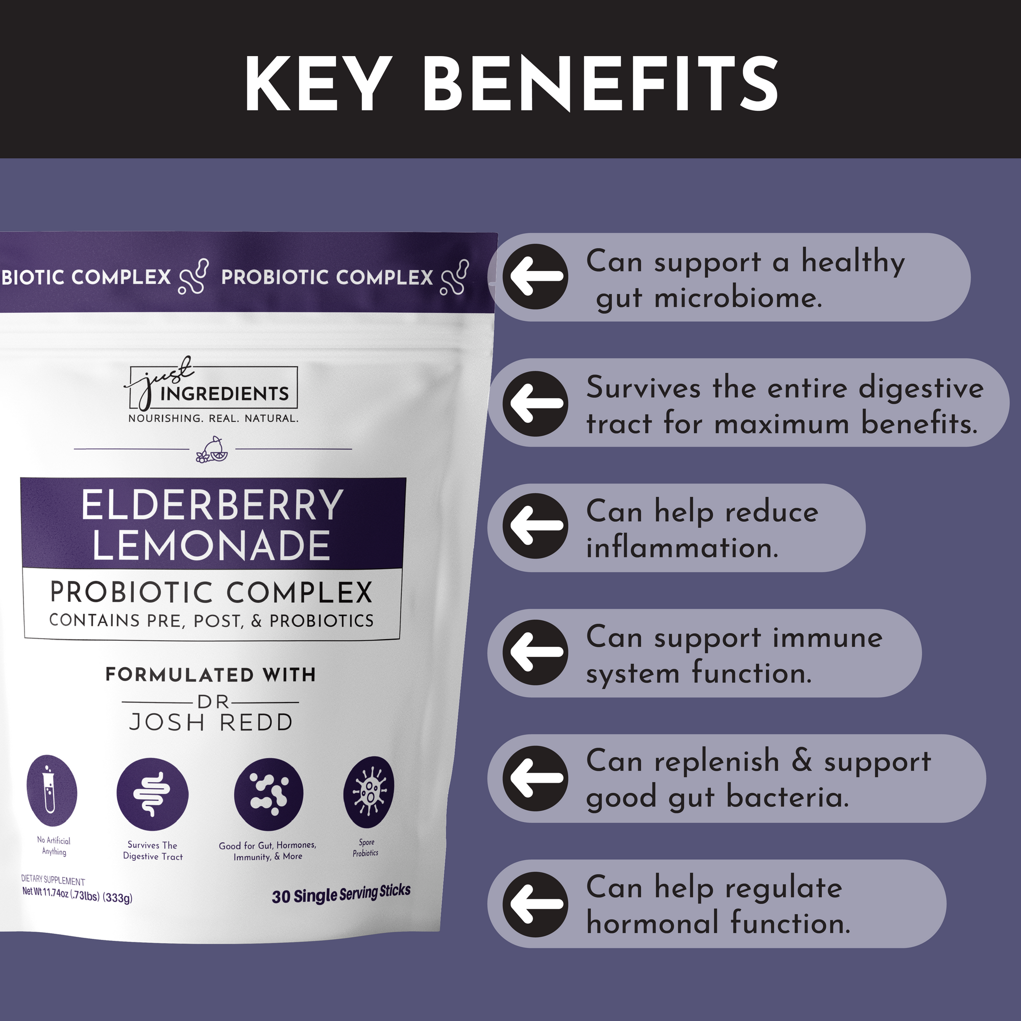 Elderberry Lemonade 3-In-1 Probiotic Complex