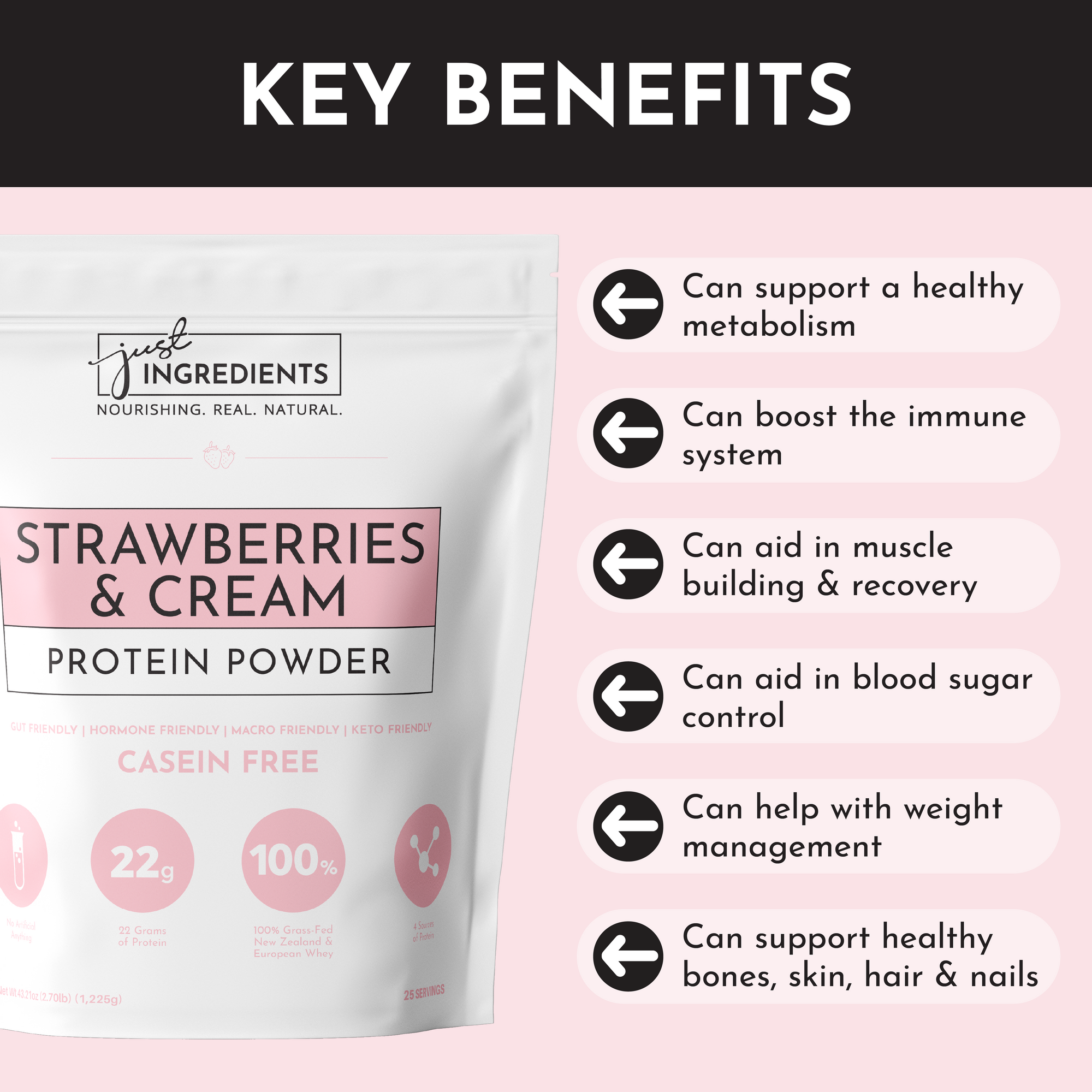 Strawberries &amp; Cream Protein Powder