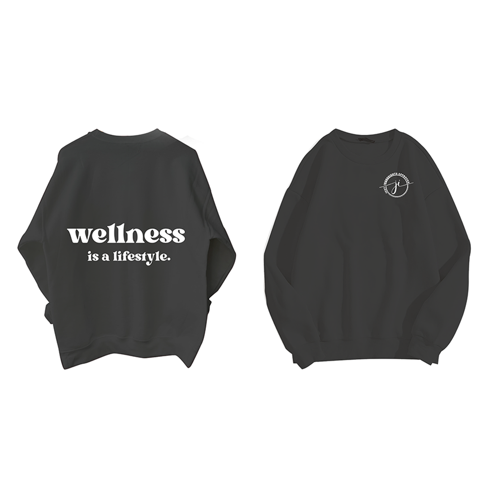 Black "Wellness is a Lifestyle" Sweatshirt