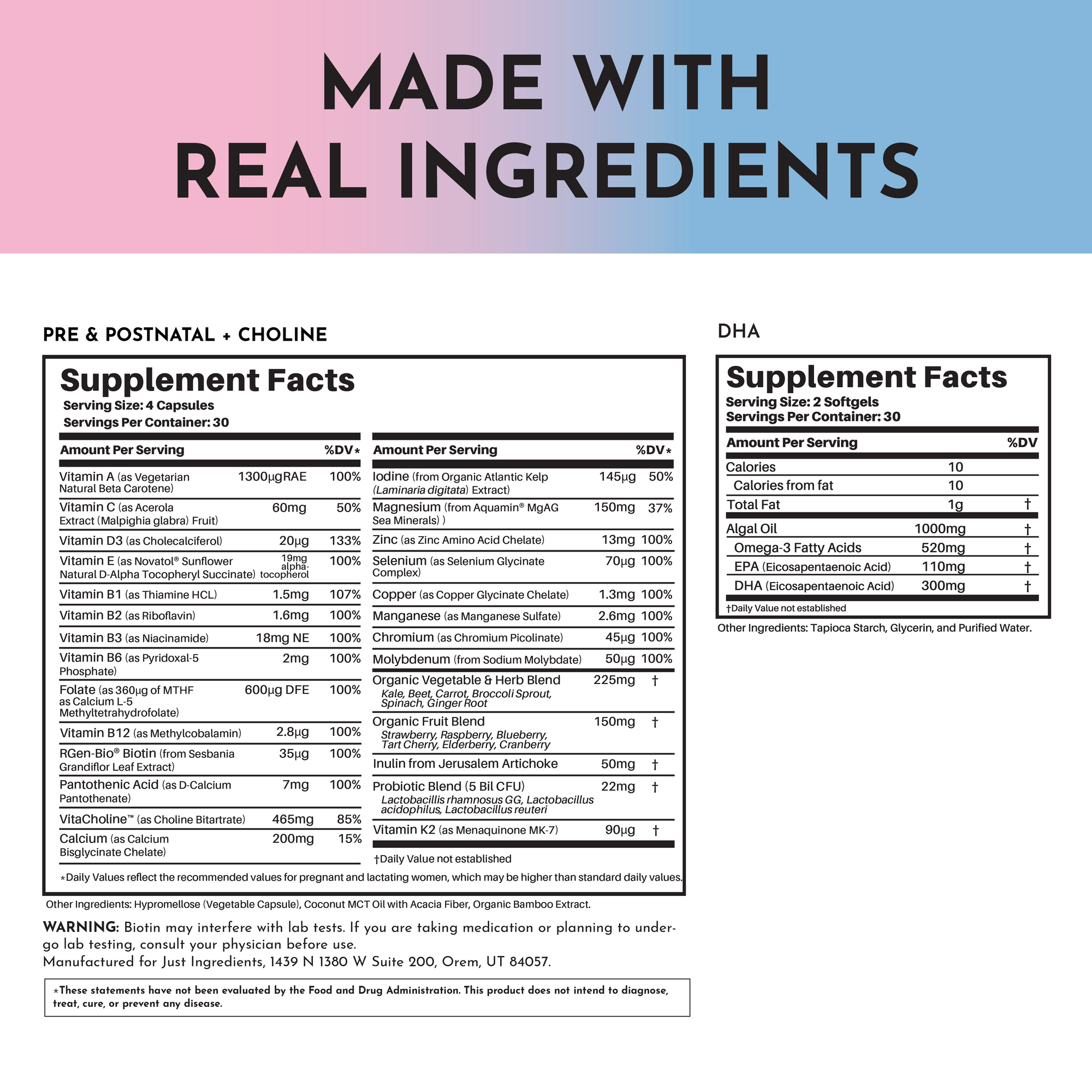 Prenatal &amp; Postnatal + DHA