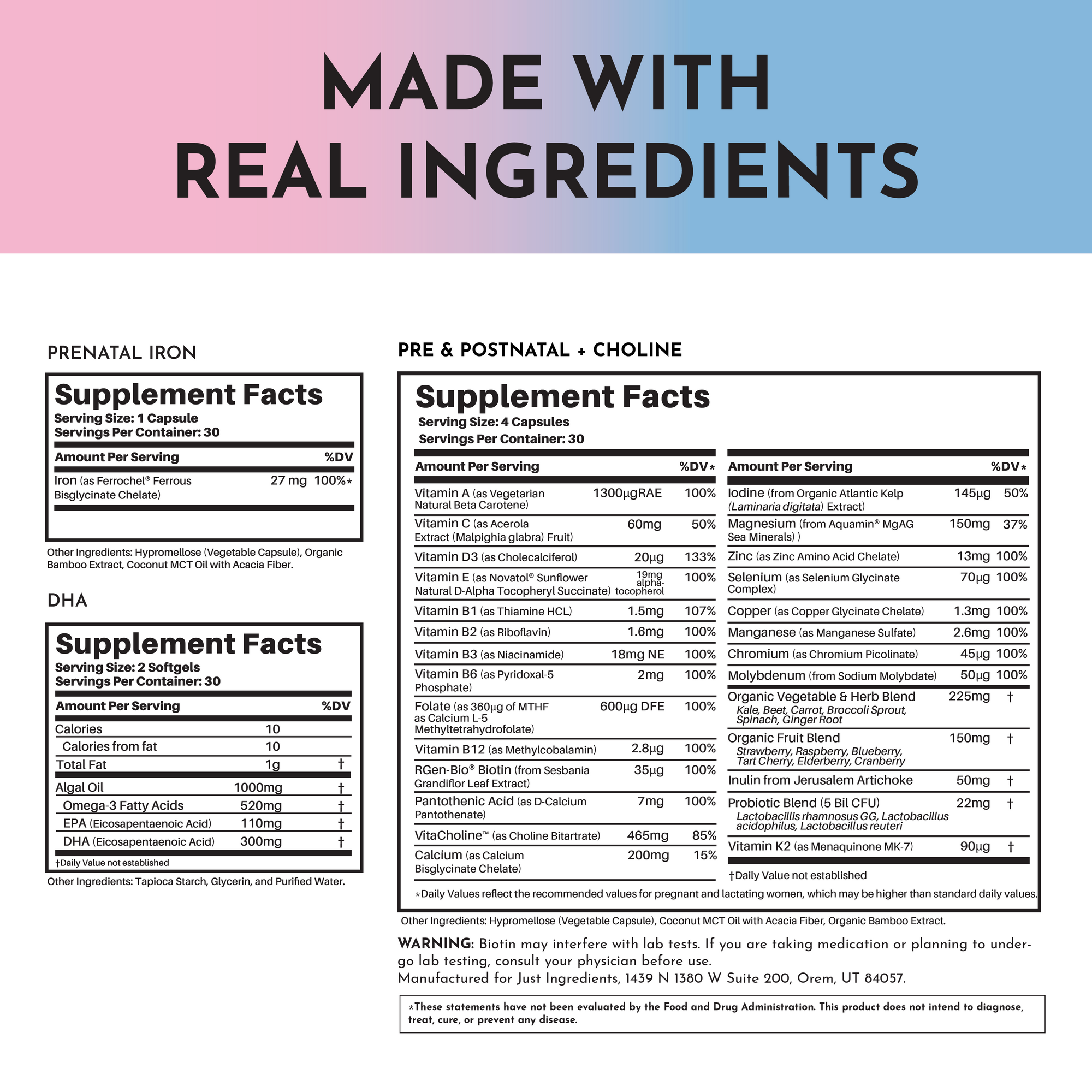Prenatal &amp; Postnatal + DHA + Iron