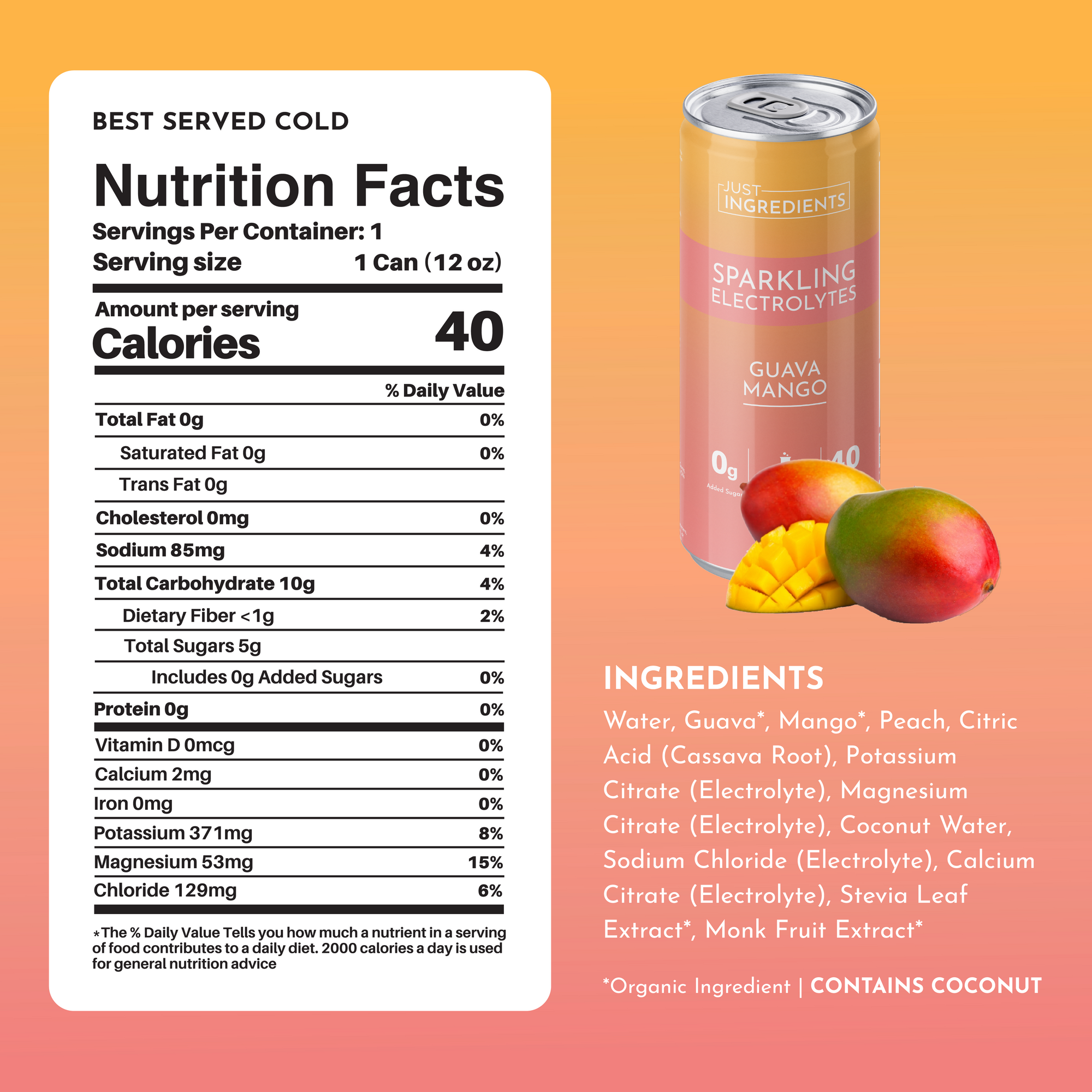 Guava Mango Sparkling Electrolytes (8 pack)