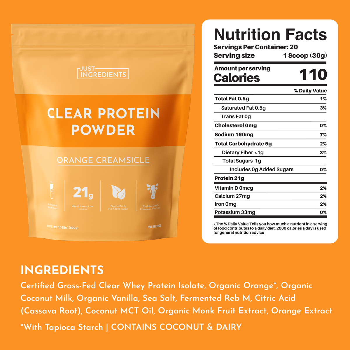 Orange Creamsicle Clear Protein Powder
