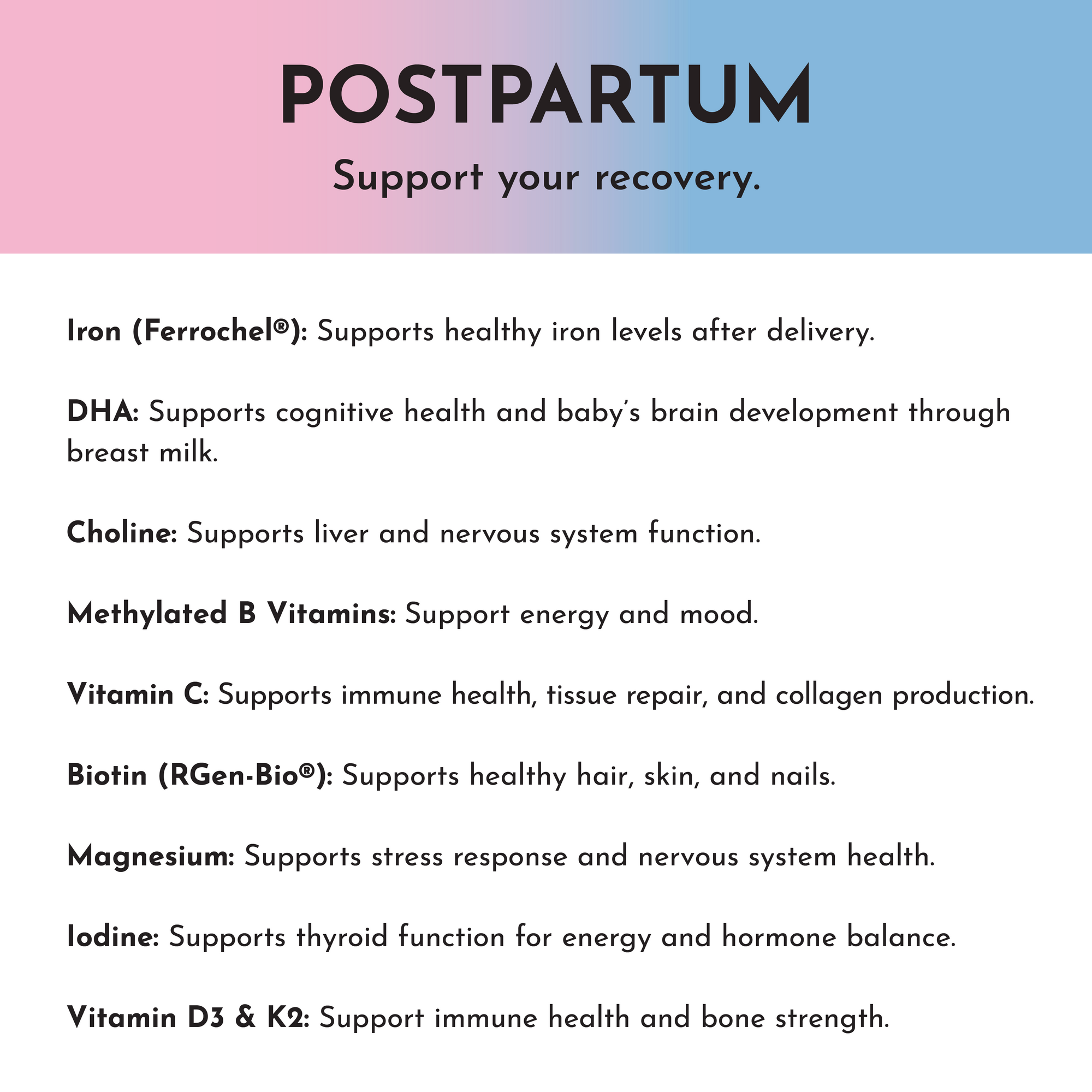 Prenatal &amp; Postnatal + DHA + Iron