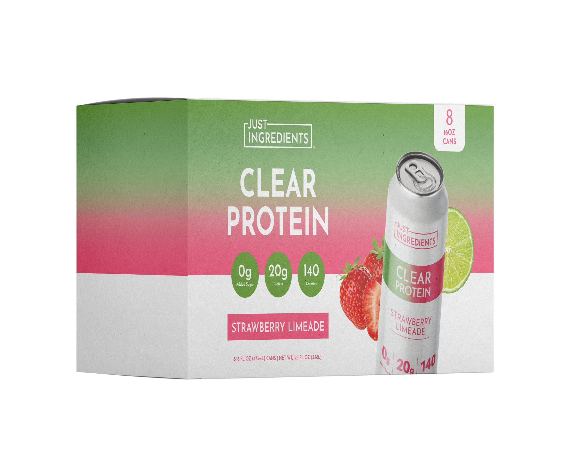 Strawberry Limeade Clear Protein (8 pack) Just Ingredients Strawberry Limeade Clear Protein (8 pack) Just Ingredients