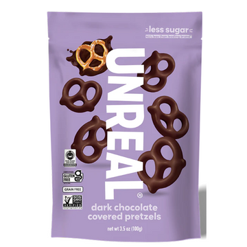 UNREAL CANDY DARK CHOCOLATE COVERED PRETZELS