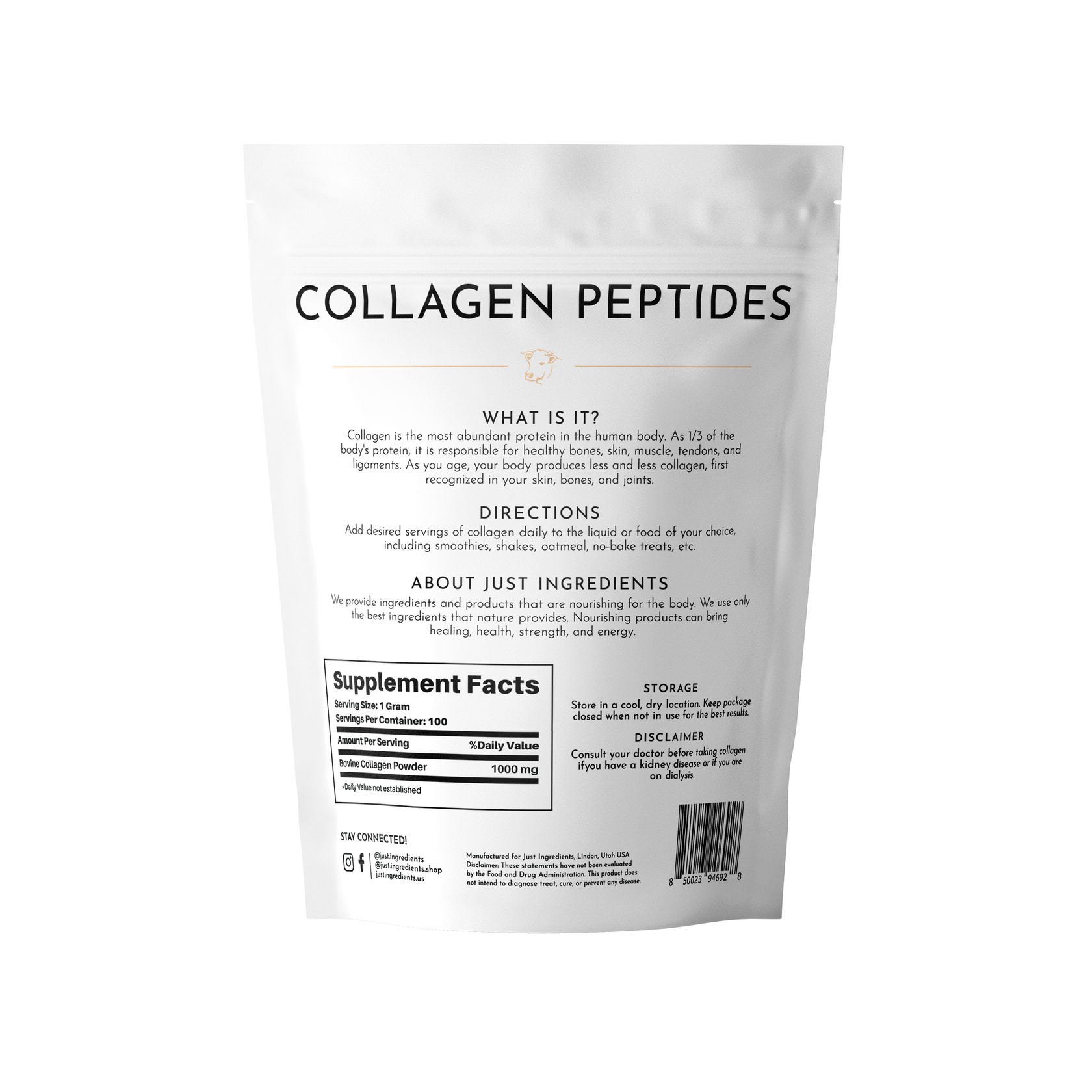 Collagen Peptides (Bovine) Just Ingredients