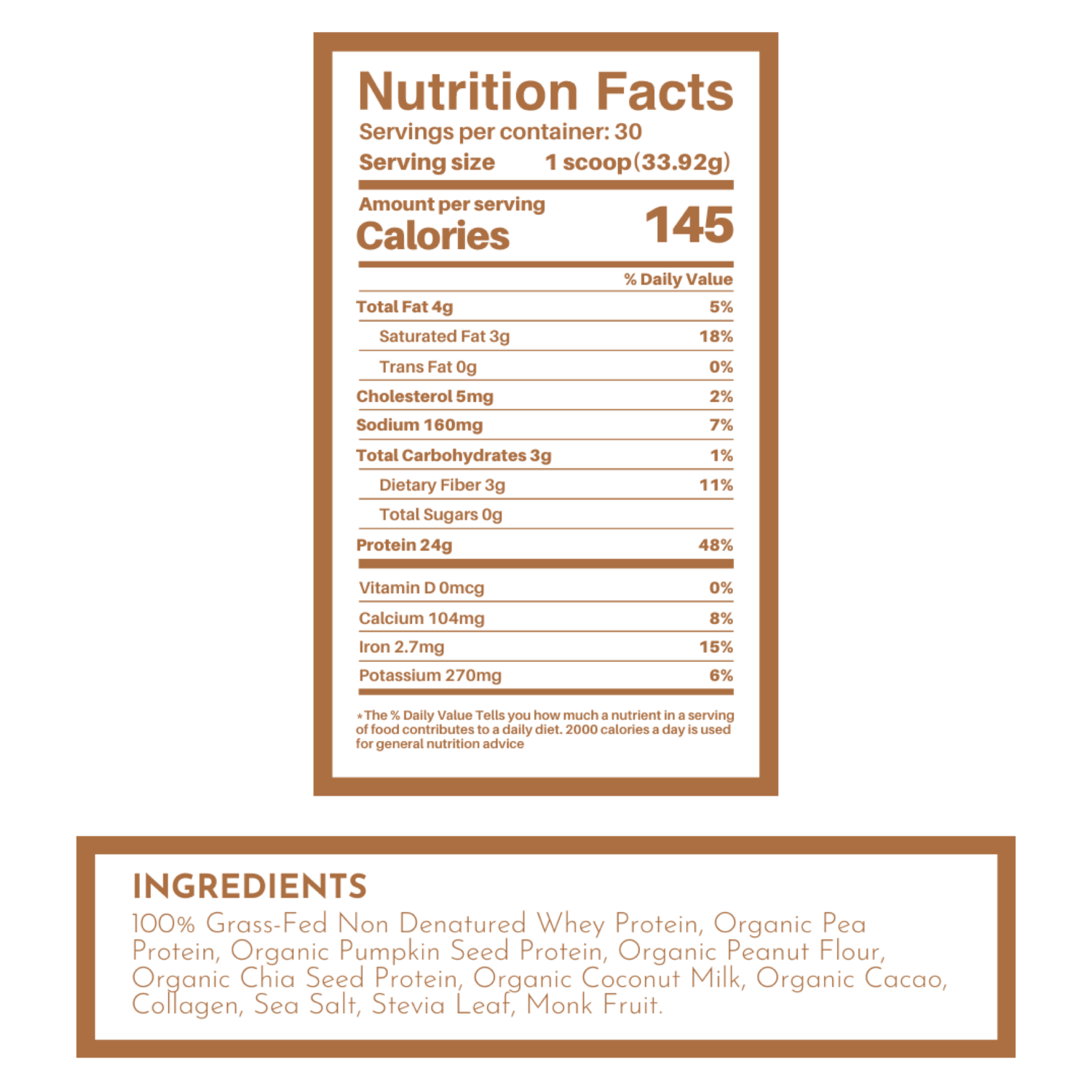 Roasted Peanut Butter Chocolate Protein Powder Just Ingredients